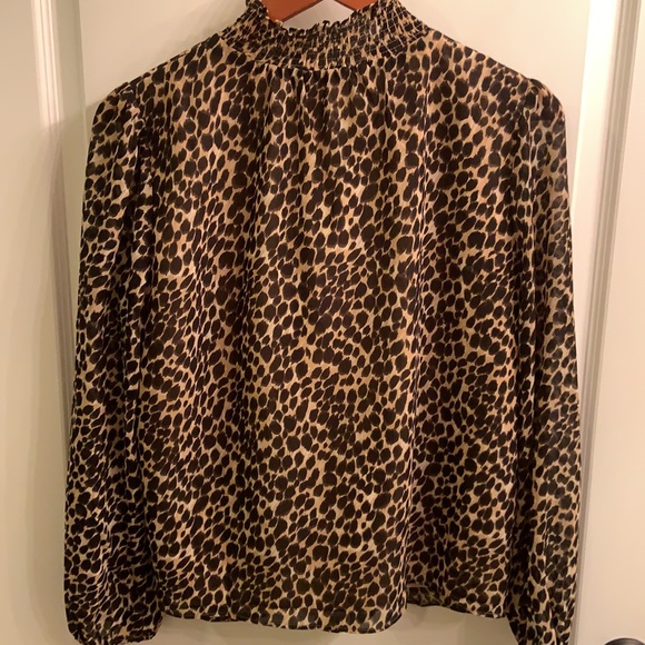 J. Crew smocked neck animal print shirt - Picture 6 of 8